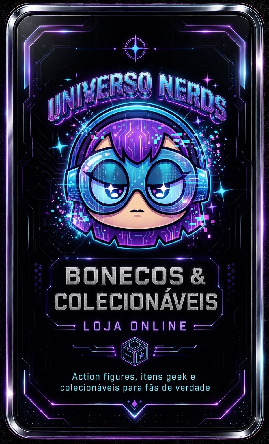 Frente do cartão de visita UNIVERSO NERDS
